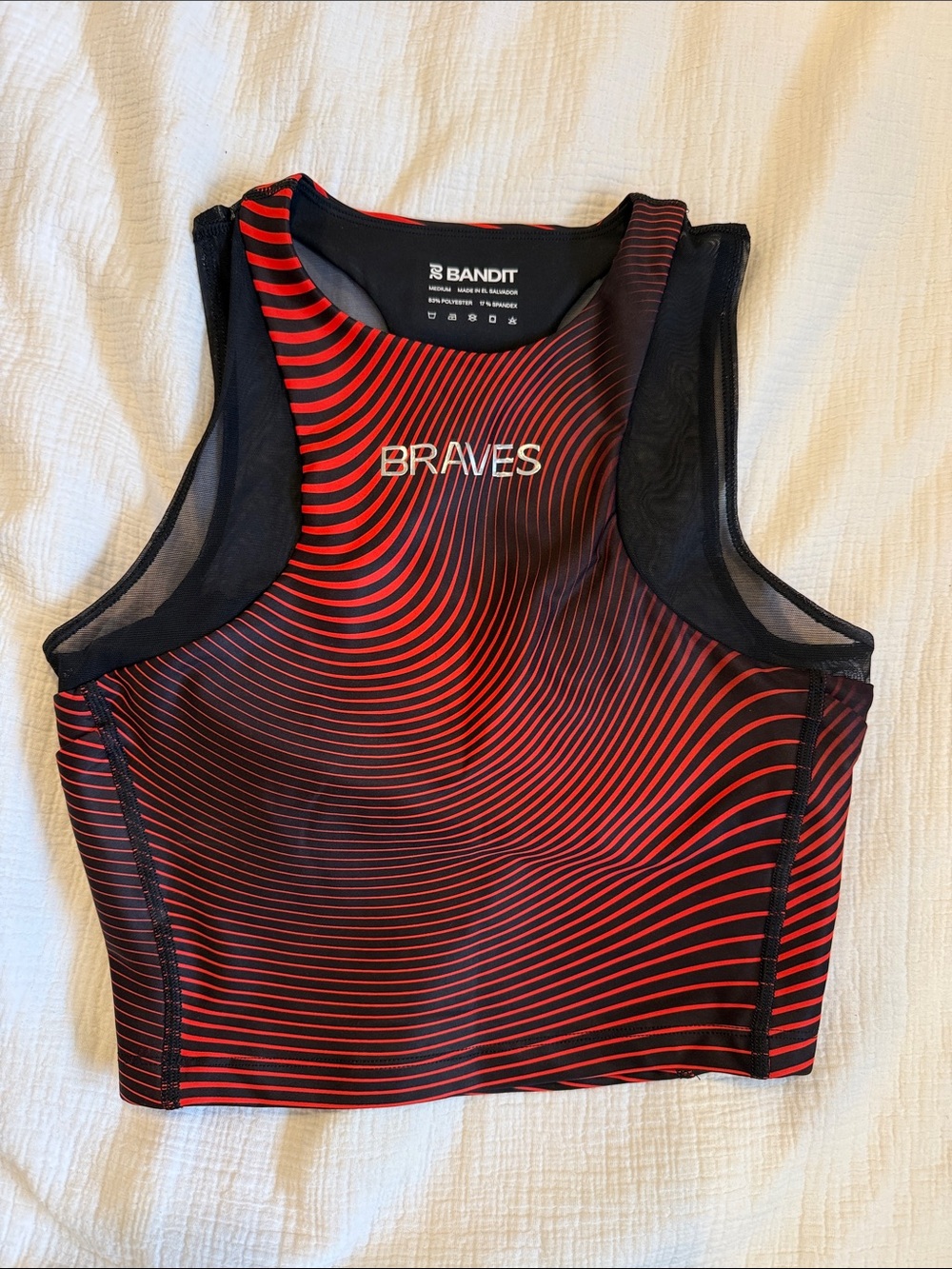 Bandit 'Braves' Red & Black Athletic Crop Top